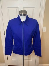 St. John Marine Blue Zip-Up Jacket, Size P, NWT