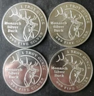 Lot of Four Monarch Precious Metals 1oz Silver Rounds
