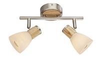 Globo Gylfi Strahler Metall Nickel Matt, 2X E14 - Deckenleuchte Mit Opalem Glass