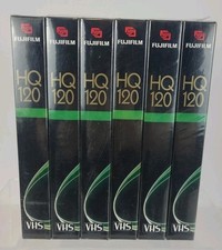 Lot of 6 Fujifilm HQ T-120 Blank VHS Tapes 6 Hour - New Sealed