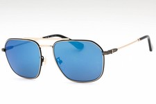 Police SPLF64 300B Black Gold/Blue Mirror 57-18-145 Sunglasses New Authentic