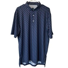 Turtleson Men's Polo Golf Performance Shirt Large Blue Bottles New Without Tags