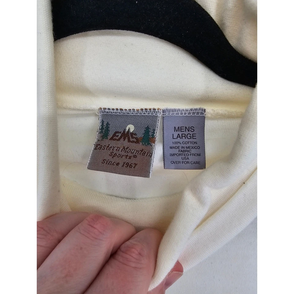 Camiseta Eastern Mountain Sports Para Hombre Cuello Tortuga Blanca Manga Larga Algodón Talla L Foto 3 de 4