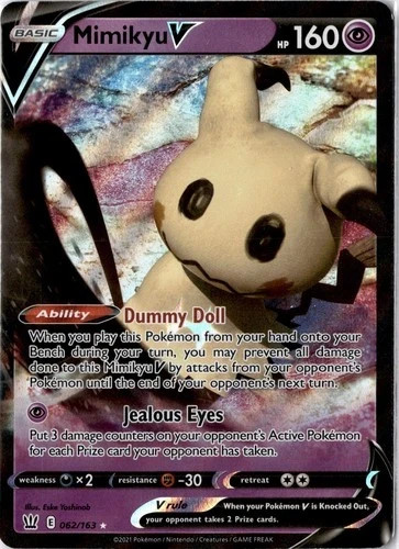 POKEMON MIMIKYU V 062/163 ULTRA RARE BATTLE STYLES NM CONDITION