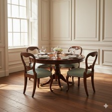 Sedie Antiche Luigi Filippo Mogano Tessuto Verde Italia XIX Secolo Originali