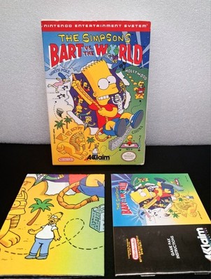 The Simpsons: Bart vs The World NES Nintendo Near Complete No Cart w/ Poster