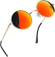 Sonnenbrille Polarisierte Retro Runde Metallrahmen UV400 Schutz Herren Damen