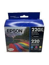 Epson 220XL Black 220 Color Cyan Magenta Yellow Ink Cartridge Genuine New 04/24