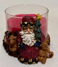 "Holiday Keepsakes" Christmas Decorations, Santa Claus with Toys, Candle Holder.