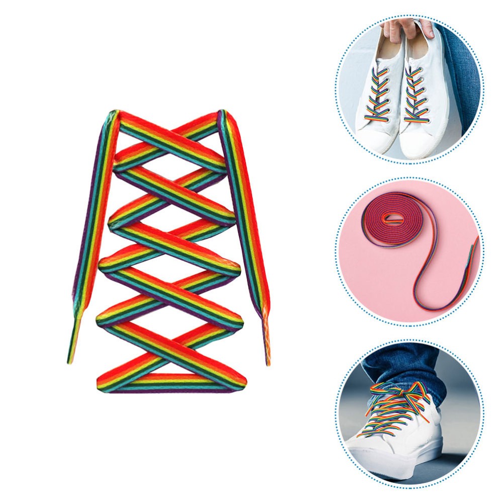 APL 2 Paia Lacci Arcobaleno Miss Lacci per Scarpe Donna Sneakers Colorati