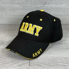 Army Hat Spell Out Dad Cap Strapback Black Yellow Mitchell Proffitt USA