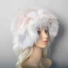 Women Party Furry Hat Beanies Caps Fashion Hats Fluffy Genuine Real Fox Farm Fur