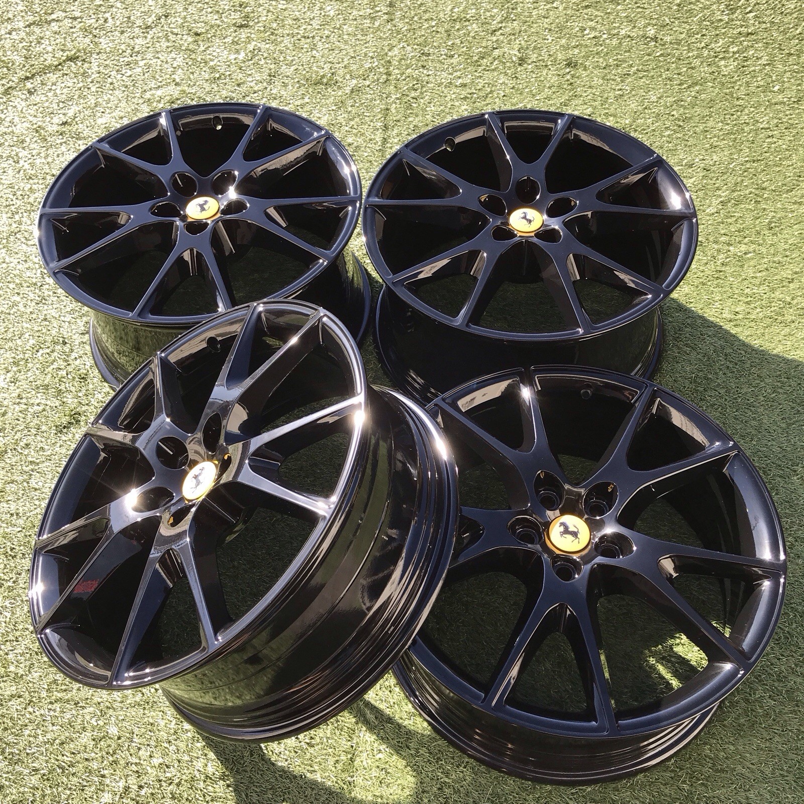 20 FERRARI CALIFORNIA T RIMS OEM STOCK FACTORY SET 4 WHEELS BLACK 242156