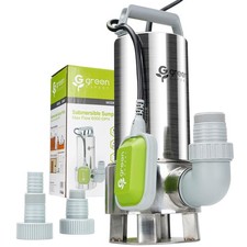 Green Expert 1.5HP Submersible Sump Pump 6000GPH High Flow Full 304 Stainless...