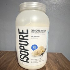 Isopure Zero Carb Whey Protein Isolate Powder Creamy Vanilla 44 Serv 3lb 3.6oz