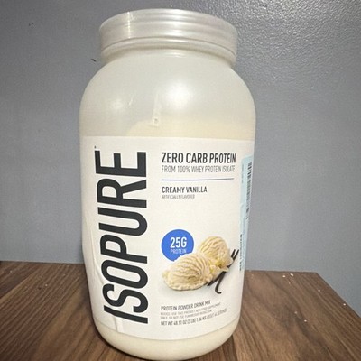 Isopure Zero Carb Whey Protein Isolate Powder Creamy Vanilla 44 Serv 3lb 3.6oz