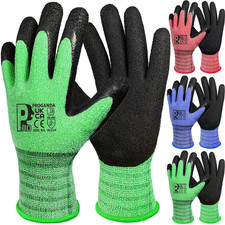 PROGANDA 3 Pairs Gardening Gloves for Men Women, Superior Grip Latex Coating Wor
