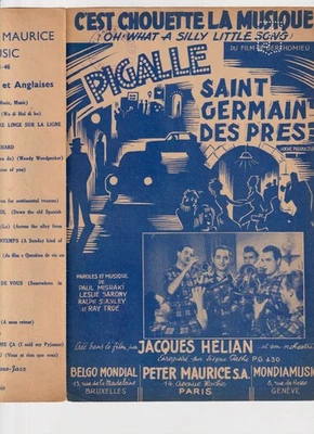 FILM PIGALLE ST GERMAIN PRÉS PARTITION CHOUETTE LA MUSIQUE MISRAKI SARONY HÉLIAN - Photo 1/2