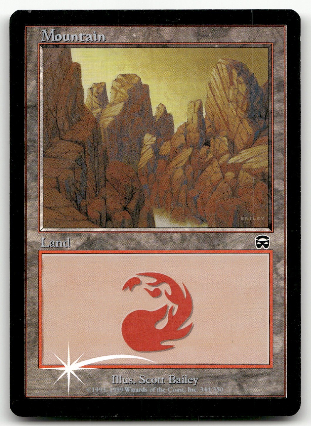 Mountain (344) #344 (Foil) (LP) Mercadian Masques MMQ Magic MTG