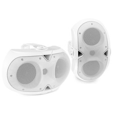 Power Dynamics BE42W Indoor Outdoor Speakers White 150W Waterproof Pair