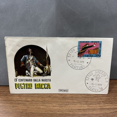 BEUTEL ERSTER TAG FDC 3' HUNDERTJAHRFEIER DER GEBURT PIETRO MICCA