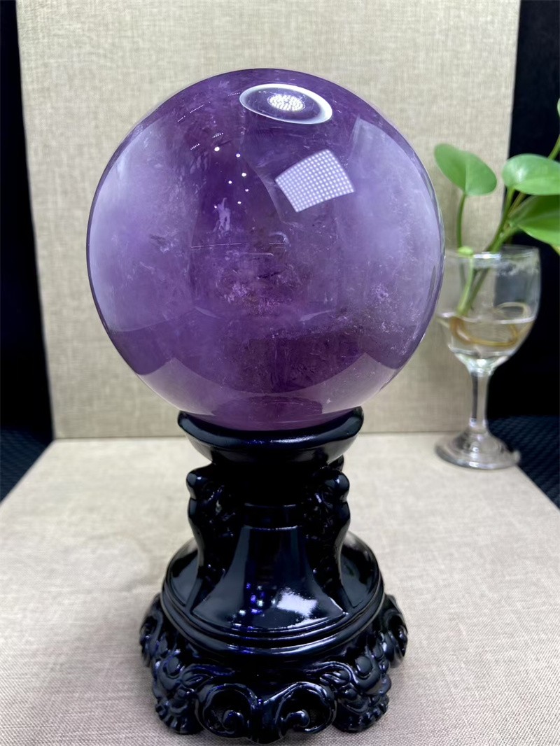 3.63LB Top Natural Amethyst Quartz Sphere Crystal Ball Reiki Healing Home Decor