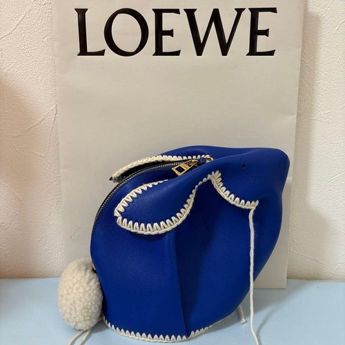 LOEWE Shoulder Bag Rabbit Animal Blue Leather Crossbody Women’s Casual Fashion