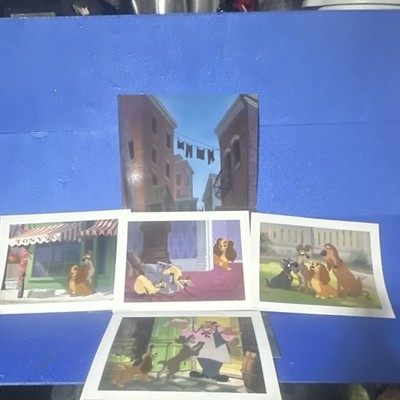 Disney Lady and the Tramp Lithograph Set Featuring Lady, Tramp, Tony, Si, Am