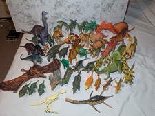 Lot Of 40 Vintage 80s-90s Prehistoric Dinosaurs 4"-15" Plastic Rubber