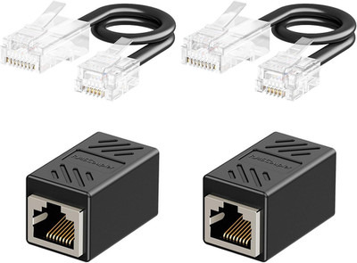 Uvital Phone Jack to Ethernet Adapter, RJ45 Female to Female Inline Adapters wit