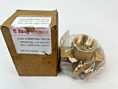 Bray Controls  EBV-125-3-20 1 1/4 3Way NPT Ball Valve