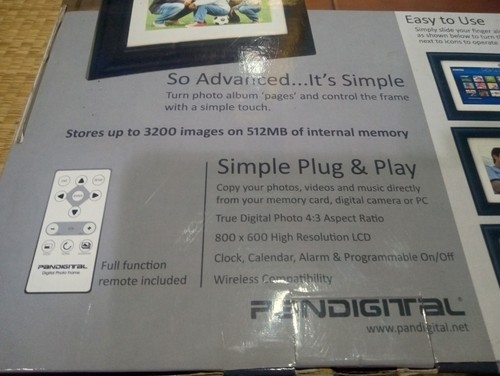 PANDIGITAL 8" LCD Digital Photo Frame, NIB=Remote+Bonus 2nd Frame custom photos - Picture 6 of 14