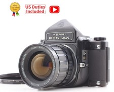 N MINT Pentax 6x7 67 Eye Level Film Camera smc T 75mm f/4.5 Lens From JAPAN