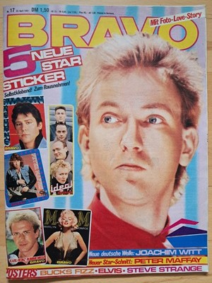 BRAVO Nr.17 vom 22.4.1982 Joachim Witt, Bucks Fizz, Steve Strange, Elvis Presley