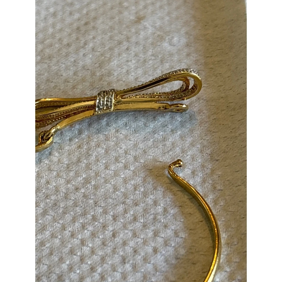 复古 PAJ 镀金铺面水晶蝴蝶结手链手镯声明时尚时尚 — 第 3/4 张图片