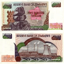 Zimbabwe 500 dollars 2001 Pick# 11a AU-UNC