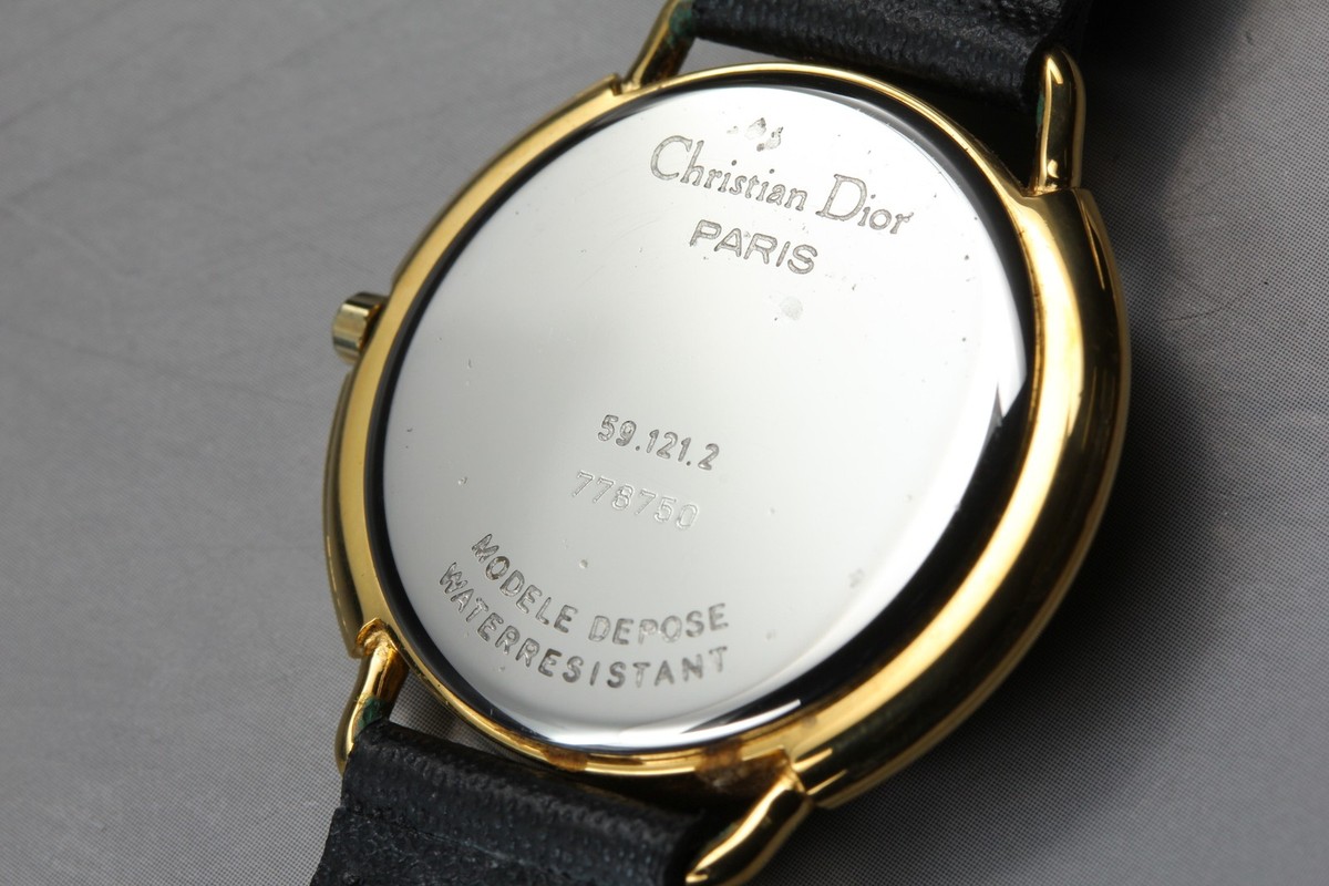 Christian Dior 59.121.2 Quartz Diamond White Shell Dial Gold Plate