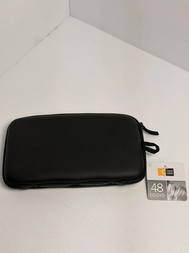 Case Logic 48 CD/DVD Game Wallet Storage Binder Black Zippered Hard Shell Case - Image 2 of 4
