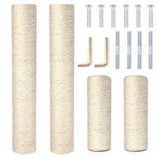 Barelove Cat Scratching Post Replacement, 4 Pieces 20M, Natural Color
