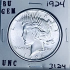 1924 P BU GEM PEACE SILVER DOLLAR UNC MS+++ U.S. MINT RARE COIN 3124