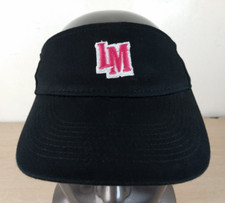 LM ADJUSTABLE STRAPBACK SUN VISOR/CAP, BLACK/PINK, OUTDOOR/SPORTS/GOLF, LETTER
