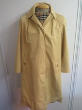 Genuine Burberry Yellow Mac Trench Coat Raincoat Size L Uk 14 Euro 42