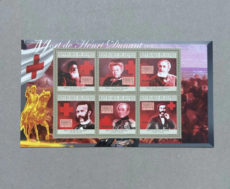 E910. Guinee MNH Famosos Cruz Roja fundador Henry Dunant Organización 2010 Foto 3 de 4