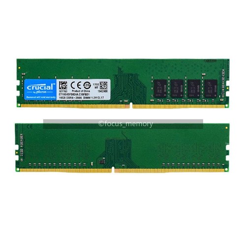Crucial 32 GB (2x 16 GB) 288-Pin PC RAM DDR4 2666 (PC4 21300) Desktop Memory 16G - Picture 2 of 6