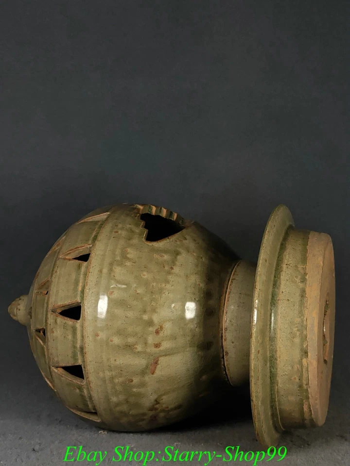 Quemador de incienso hueco de porcelana horno Ding dinastía china antigua de 10" Foto 4 de 4