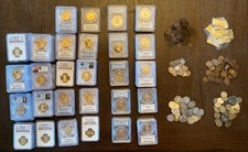 Estate Fresh Mixed Lot: 3 CERTIFIED $1 50c 25c +SILVER GOLD CENTS BARBER MORE! b