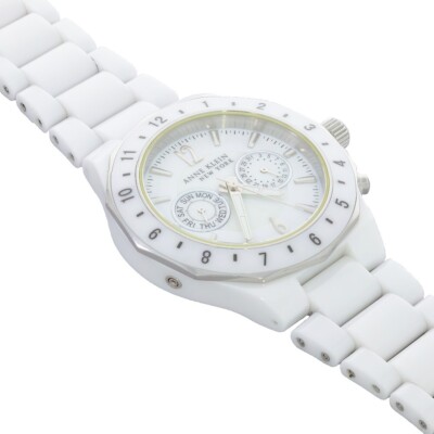 Anne Klein Watch White Ceramic Day & Date Ladies 12/1979 | eBay display picture 2