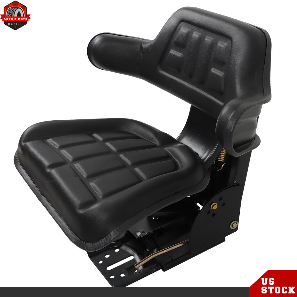 Black Tractor Suspension Seat With Armrest For Massey