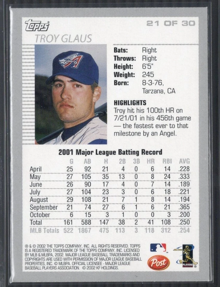 2002 Topps棒球卡4张套装  — 第 2/4 张图片