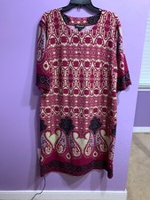 Chicwe Women’s Size 1X Multi-Colored Printed Dress